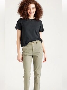 NWT Quince Stretch Cotton Twill Girlfriend Chino Olive Green Pants - Women’s 31